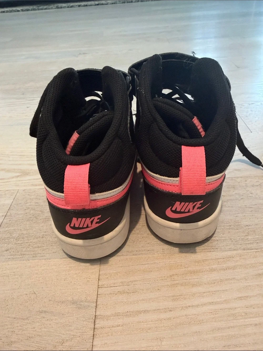 Nike Court Borough Mid 2 Sneakers in White, Black & Pink
